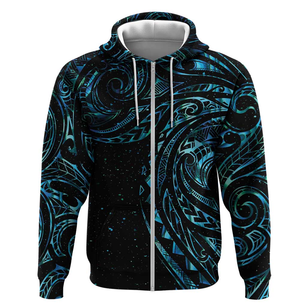 New Zealand Tribal Tattoo Zip Hoodie With Matariki Art