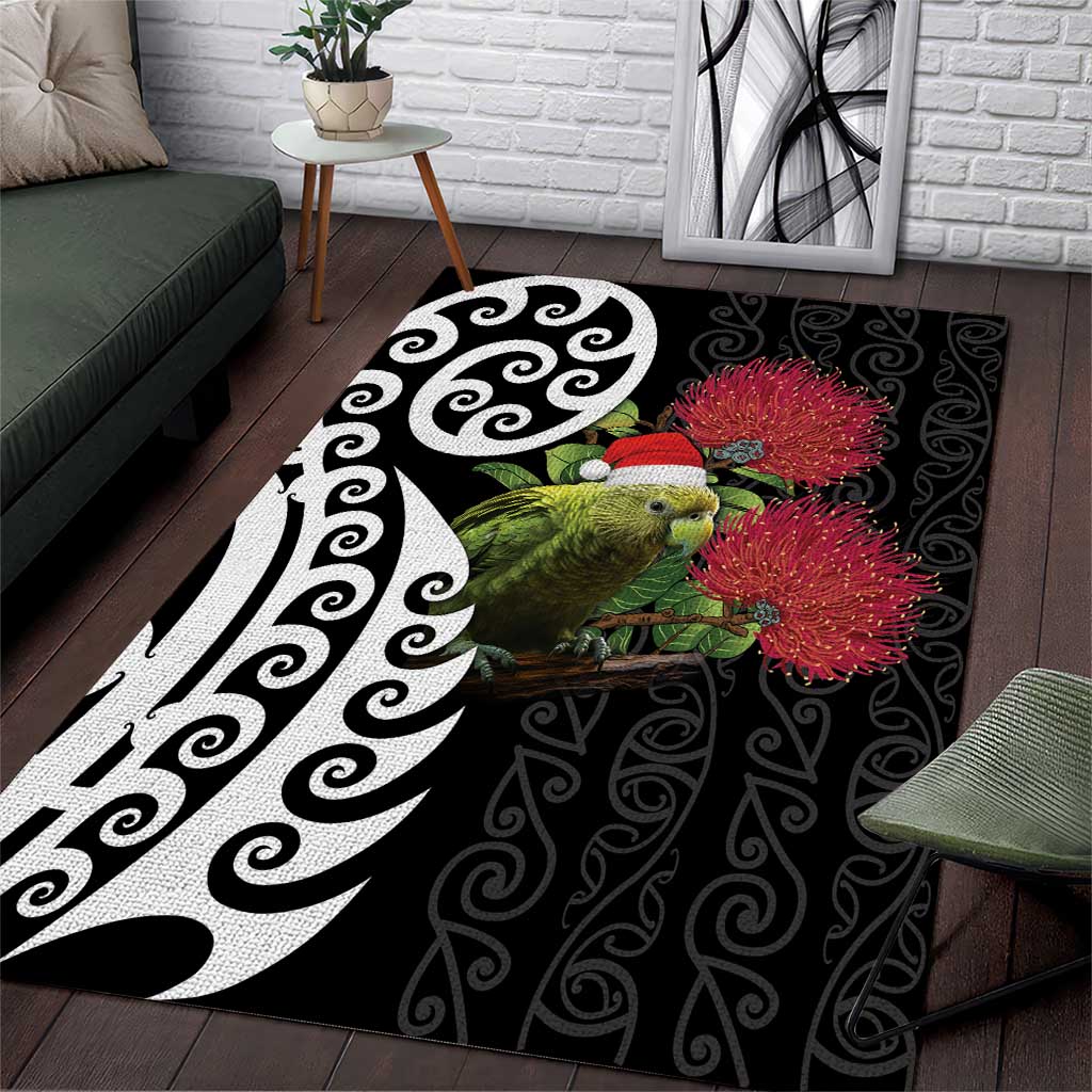 New Zealand Kakapo Christmas Area Rug Meri Kirihimete Pohutukawa Flowers