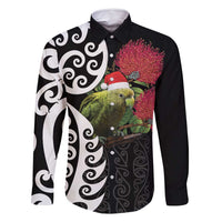 New Zealand Kakapo Christmas Family Matching Off Shoulder Short Dress and Hawaiian Shirt Meri Kirihimete Pohutukawa Flowers