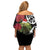 New Zealand Kakapo Christmas Family Matching Off Shoulder Short Dress and Hawaiian Shirt Meri Kirihimete Pohutukawa Flowers