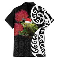 New Zealand Kakapo Christmas Hawaiian Shirt Meri Kirihimete Pohutukawa Flowers