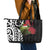 New Zealand Kakapo Christmas Leather Tote Bag Meri Kirihimete Pohutukawa Flowers