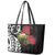 New Zealand Kakapo Christmas Leather Tote Bag Meri Kirihimete Pohutukawa Flowers