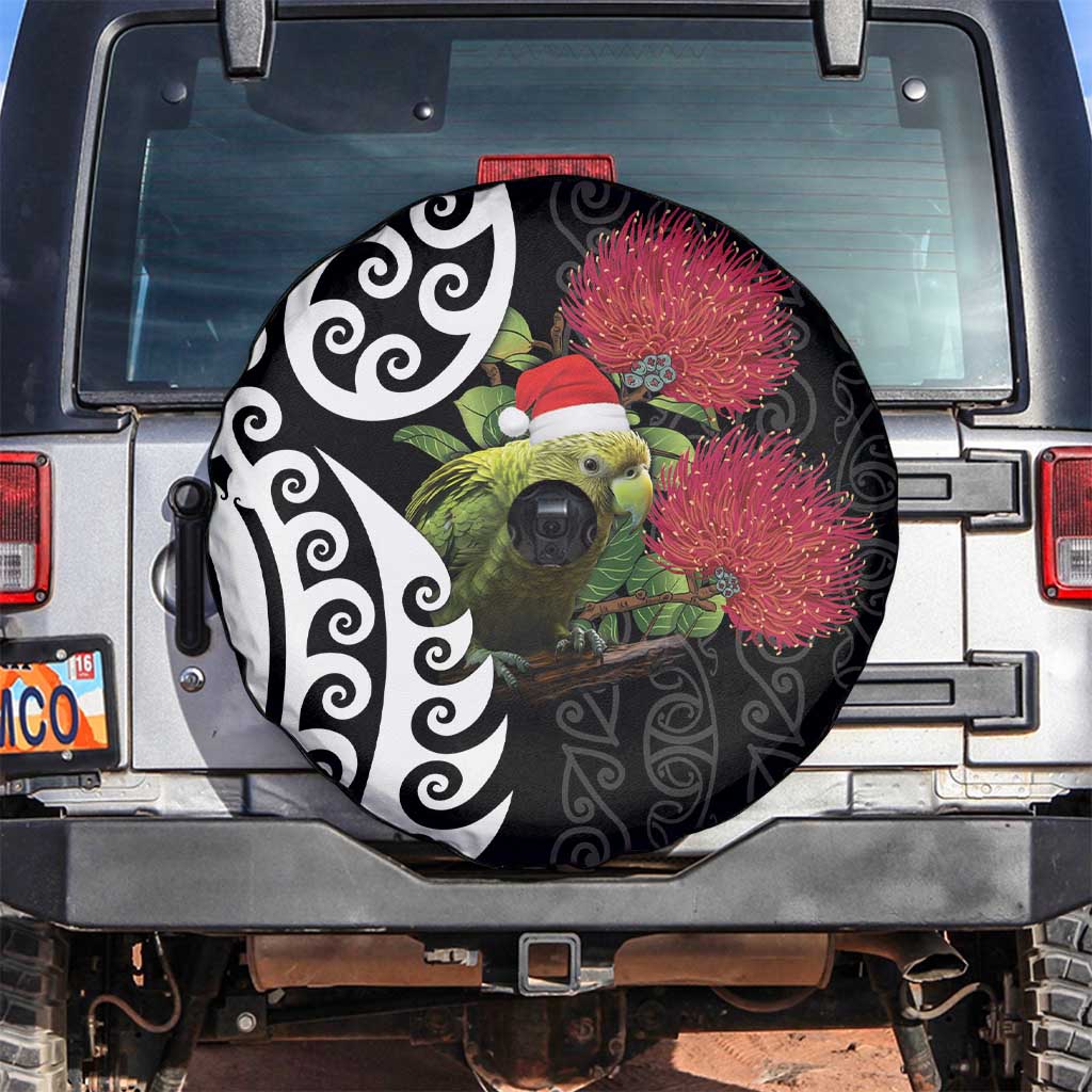 New Zealand Kakapo Christmas Spare Tire Cover Meri Kirihimete Pohutukawa Flowers