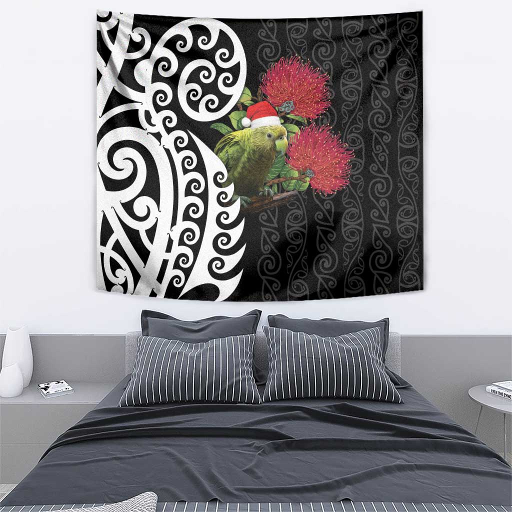 New Zealand Kakapo Christmas Tapestry Meri Kirihimete Pohutukawa Flowers