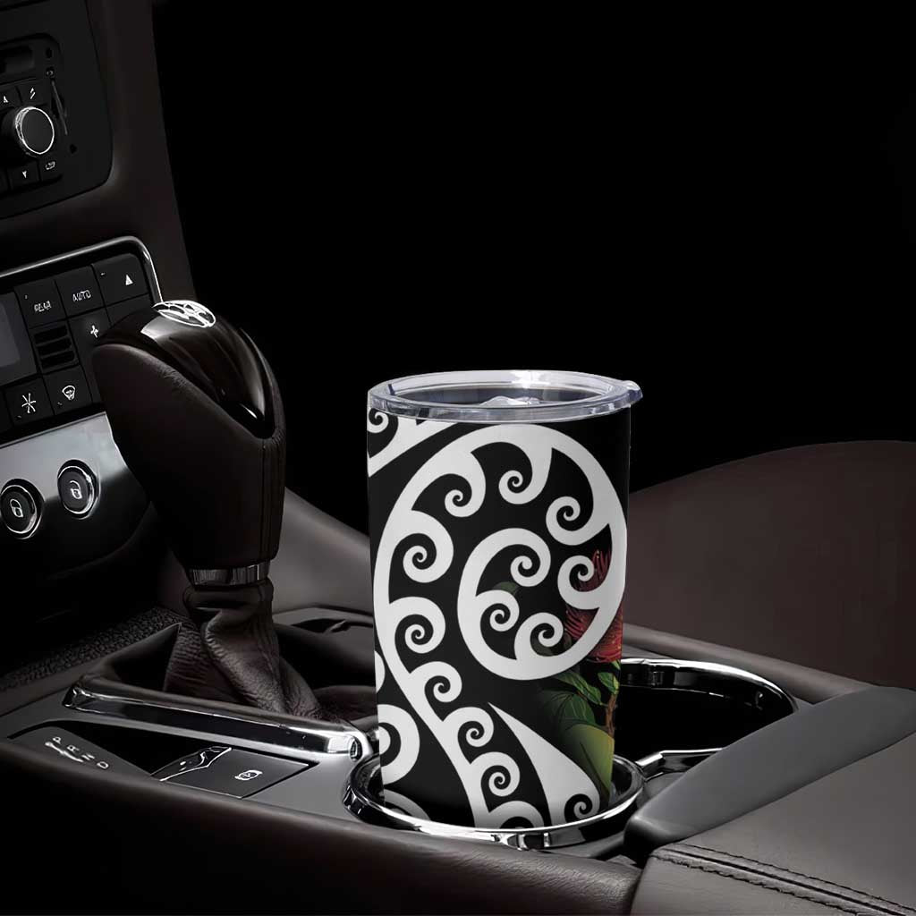 New Zealand Kakapo Christmas Tumbler Cup Meri Kirihimete Pohutukawa Flowers
