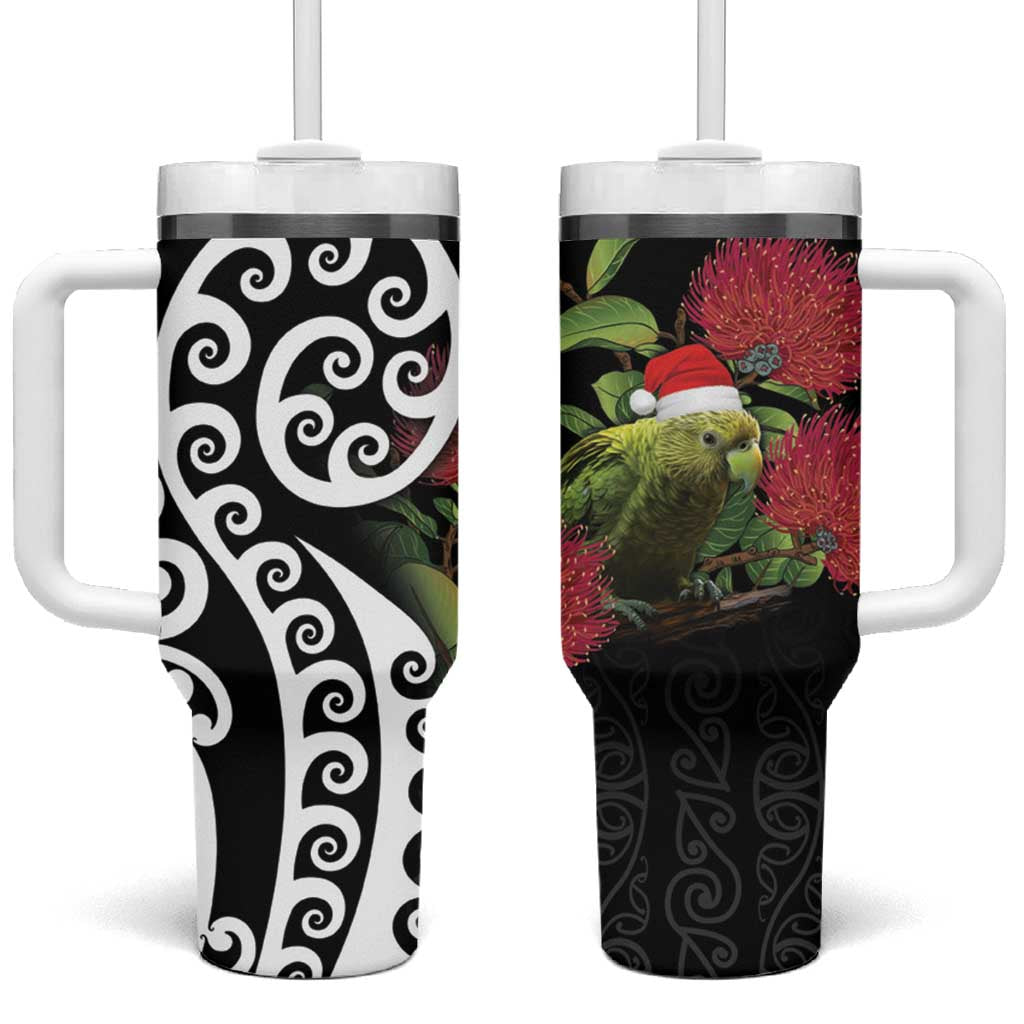 New Zealand Kakapo Christmas Tumbler With Handle Meri Kirihimete Pohutukawa Flowers