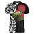 New Zealand Kakapo Christmas Women V-Neck T-Shirt Meri Kirihimete Pohutukawa Flowers