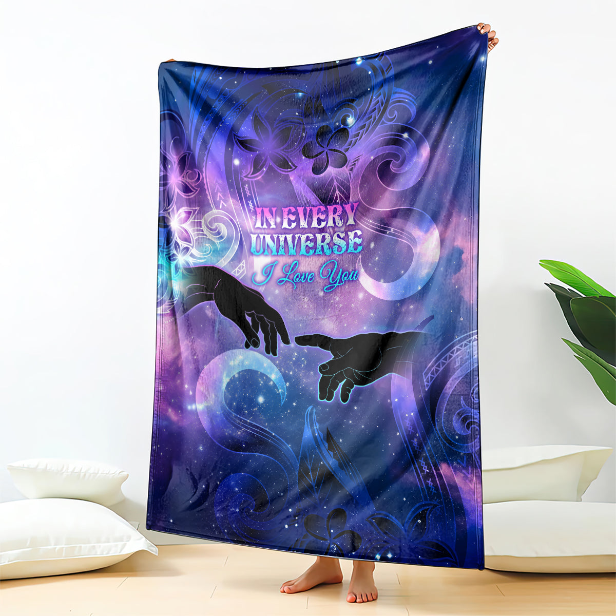 I Love You In Every Universe Personalised Blanket Polynesian Pattern Galaxy Style LT9 Galaxy - Polynesian Pride