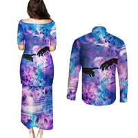 I Love You In Every Universe Personalised Couples Matching Puletasi Dress and Long Sleeve Button Shirt Polynesian Pattern Galaxy Style LT9 - Polynesian Pride