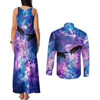 I Love You In Every Universe Personalised Couples Matching Tank Maxi Dress and Long Sleeve Button Shirt Polynesian Pattern Galaxy Style LT9 - Polynesian Pride