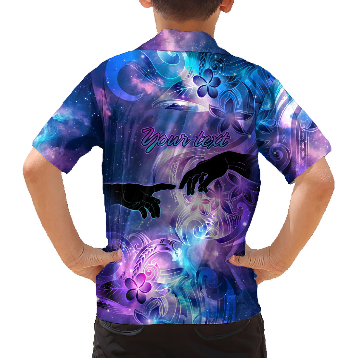 I Love You In Every Universe Personalised Kid Hawaiian Shirt Polynesian Pattern Galaxy Style LT9 - Polynesian Pride