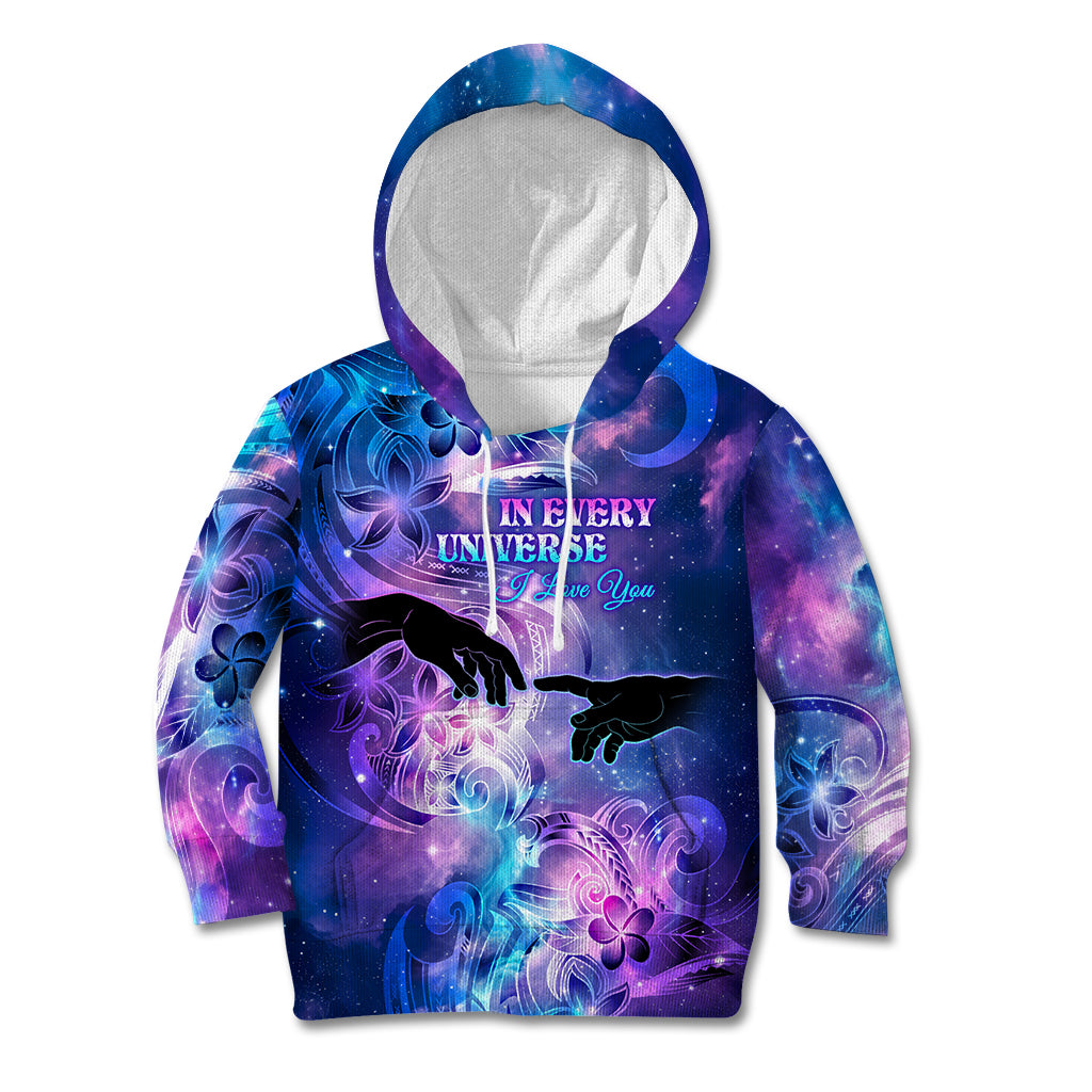 I Love You In Every Universe Personalised Kid Hoodie Polynesian Pattern Galaxy Style LT9 Hoodie Galaxy - Polynesian Pride