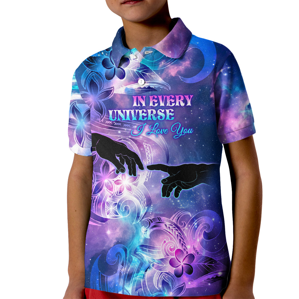 I Love You In Every Universe Personalised Kid Polo Shirt Polynesian Pattern Galaxy Style LT9 Kid Galaxy - Polynesian Pride