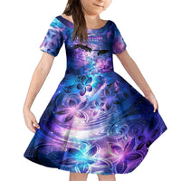 I Love You In Every Universe Personalised Kid Short Sleeve Dress Polynesian Pattern Galaxy Style LT9 KID Galaxy - Polynesian Pride