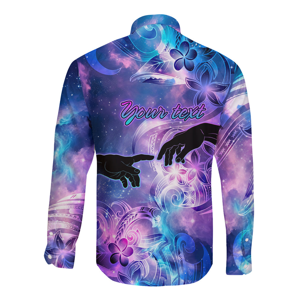 I Love You In Every Universe Personalised Long Sleeve Button Shirt Polynesian Pattern Galaxy Style LT9 - Polynesian Pride