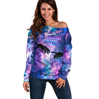 I Love You In Every Universe Personalised Off Shoulder Sweater Polynesian Pattern Galaxy Style LT9 Women Galaxy - Polynesian Pride