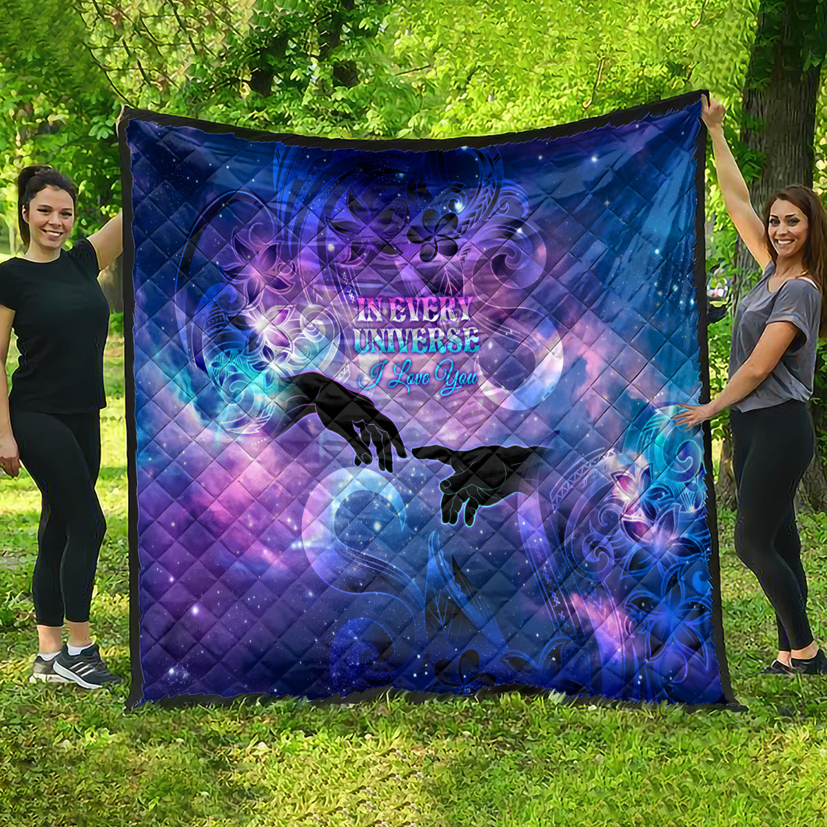 I Love You In Every Universe Personalised Quilt Polynesian Pattern Galaxy Style LT9 - Polynesian Pride