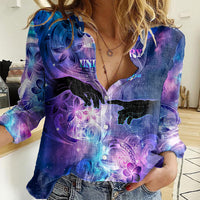 I Love You In Every Universe Personalised Women Casual Shirt Polynesian Pattern Galaxy Style LT9 Female Galaxy - Polynesian Pride