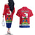 Haiti Independence Day Couples Matching Off The Shoulder Long Sleeve Dress and Hawaiian Shirt Libete Egalite Fratenite Ayiti 1804 With Polynesian Pattern LT9 - Polynesian Pride