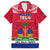 Haiti Independence Day Family Matching Long Sleeve Bodycon Dress and Hawaiian Shirt Libete Egalite Fratenite Ayiti 1804 With Polynesian Pattern LT9 Dad's Shirt - Short Sleeve Red - Polynesian Pride