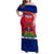 Haiti Independence Day Family Matching Off Shoulder Maxi Dress and Hawaiian Shirt Libete Egalite Fratenite Ayiti 1804 With Polynesian Pattern LT9 Mom's Dress Red - Polynesian Pride