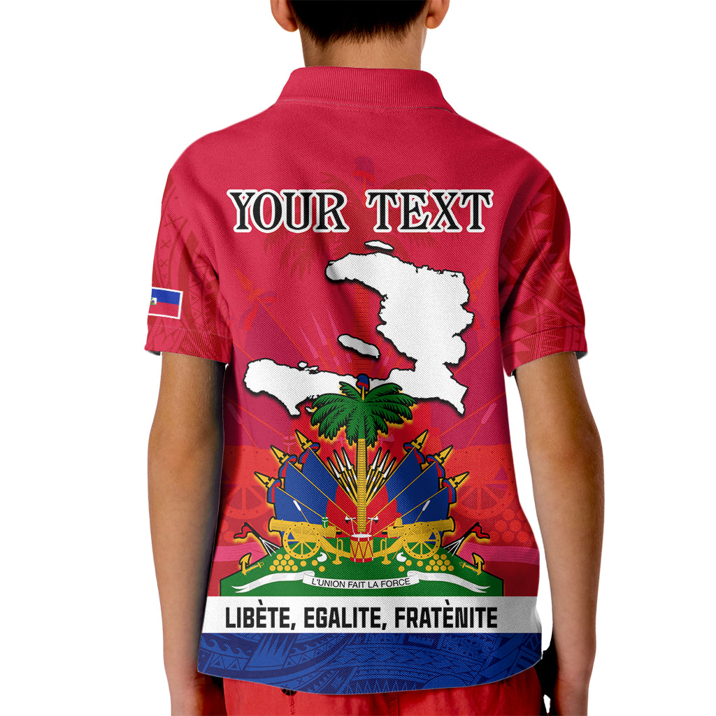 Haiti Independence Day Kid Polo Shirt Libete Egalite Fratenite Ayiti 1804 With Polynesian Pattern LT9 - Polynesian Pride