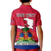 Haiti Independence Day Kid Polo Shirt Libete Egalite Fratenite Ayiti 1804 With Polynesian Pattern LT9 - Polynesian Pride