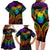 Personalised Its In My DNA Valentine Day Family Matching Long Sleeve Bodycon Dress and Hawaiian Shirt Fingerprint Heart with Color Pride Flag LT9 - Polynesian Pride