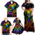 Personalised Its In My DNA Valentine Day Family Matching Off Shoulder Maxi Dress and Hawaiian Shirt Fingerprint Heart with Color Pride Flag LT9 - Polynesian Pride