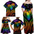 Personalised Its In My DNA Valentine Day Family Matching Off Shoulder Maxi Dress and Hawaiian Shirt Fingerprint Heart with Color Pride Flag LT9 - Polynesian Pride