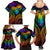 Personalised Its In My DNA Valentine Day Family Matching Summer Maxi Dress and Hawaiian Shirt Fingerprint Heart with Color Pride Flag LT9 - Polynesian Pride