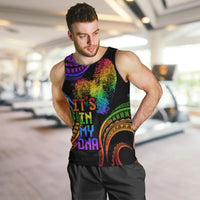 Personalised Its In My DNA Valentine Day Men Tank Top Fingerprint Heart with Color Pride Flag LT9 5XL - Polynesian Pride