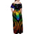 Personalised Its In My DNA Valentine Day Off Shoulder Maxi Dress Fingerprint Heart with Color Pride Flag LT9 - Polynesian Pride