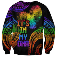 Personalised Its In My DNA Valentine Day Sweatshirt Fingerprint Heart with Color Pride Flag LT9 Unisex - Polynesian Pride
