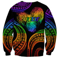 Personalised Its In My DNA Valentine Day Sweatshirt Fingerprint Heart with Color Pride Flag LT9 - Polynesian Pride