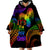 Personalised Its In My DNA Valentine Day Wearable Blanket Hoodie Fingerprint Heart with Color Pride Flag LT9 - Polynesian Pride