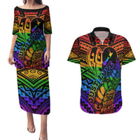 New Zealand LGBT Fern Heart Couples Matching Puletasi and Hawaiian Shirt Dont judge What You Dont Understand LT9 - Polynesian Pride