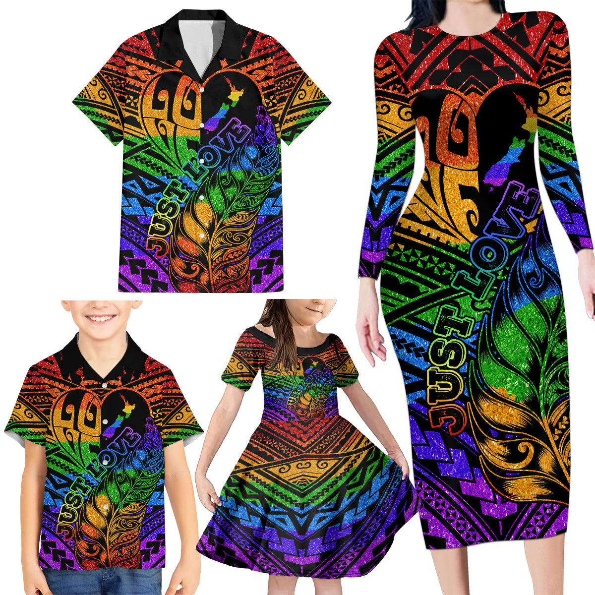 New Zealand LGBT Fern Heart Family Matching Long Sleeve Bodycon Dress and Hawaiian Shirt Dont judge What You Dont Understand LT9 - Polynesian Pride