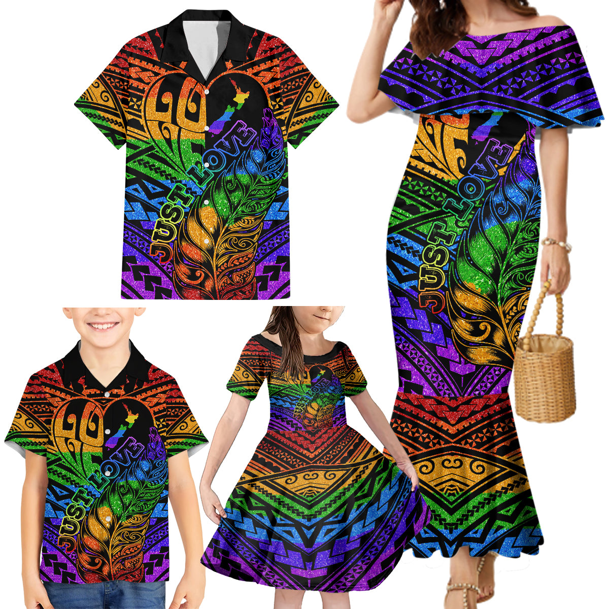 New Zealand LGBT Fern Heart Family Matching Mermaid Dress and Hawaiian Shirt Dont judge What You Dont Understand LT9 - Polynesian Pride