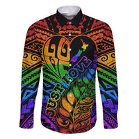 New Zealand LGBT Fern Heart Family Matching Tank Maxi Dress and Hawaiian Shirt Dont judge What You Dont Understand LT9 Dad's Shirt - Long Sleeve - Polynesian Pride