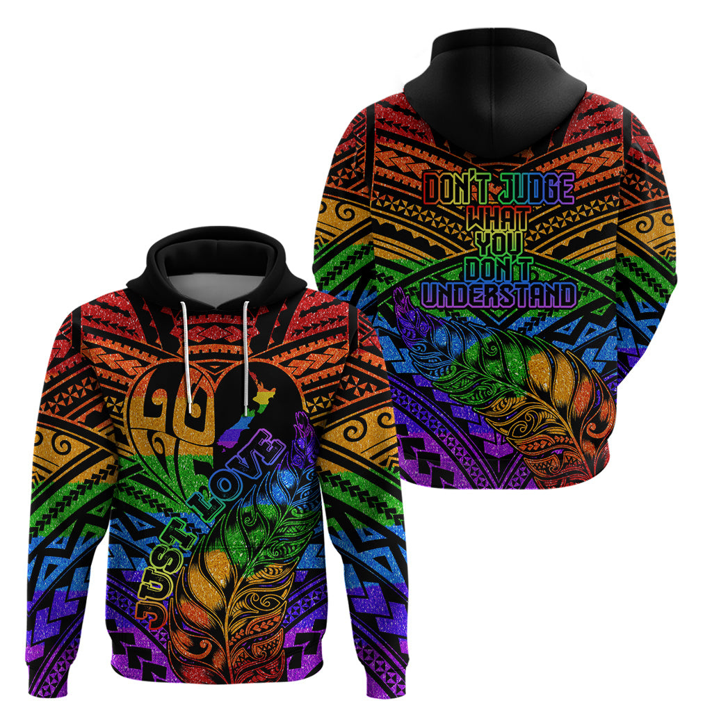 New Zealand LGBT Fern Heart Hoodie Dont judge What You Dont Understand LT9 - Polynesian Pride