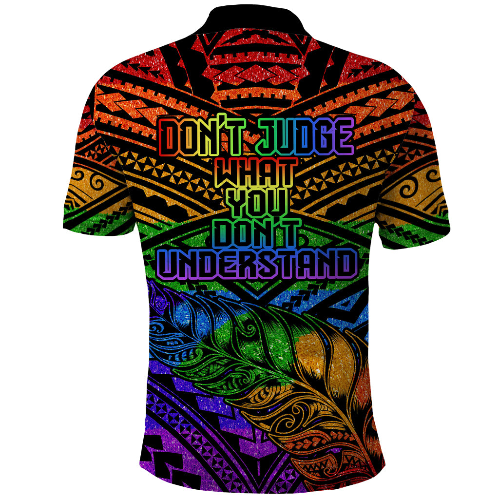 New Zealand LGBT Fern Heart Polo Shirt Dont judge What You Dont Understand LT9 - Polynesian Pride