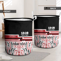 Personalised Toitu Te Tiriti Aotearoa 1840 Laundry Basket Red Kowhaiwhai Puhoro LT9 - Polynesian Pride