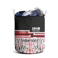 Personalised Toitu Te Tiriti Aotearoa 1840 Laundry Basket Red Kowhaiwhai Puhoro LT9 - Polynesian Pride
