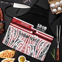 Personalised Toitu Te Tiriti Aotearoa 1840 Apron Red Kowhaiwhai Puhoro LT9 Black - Polynesian Pride