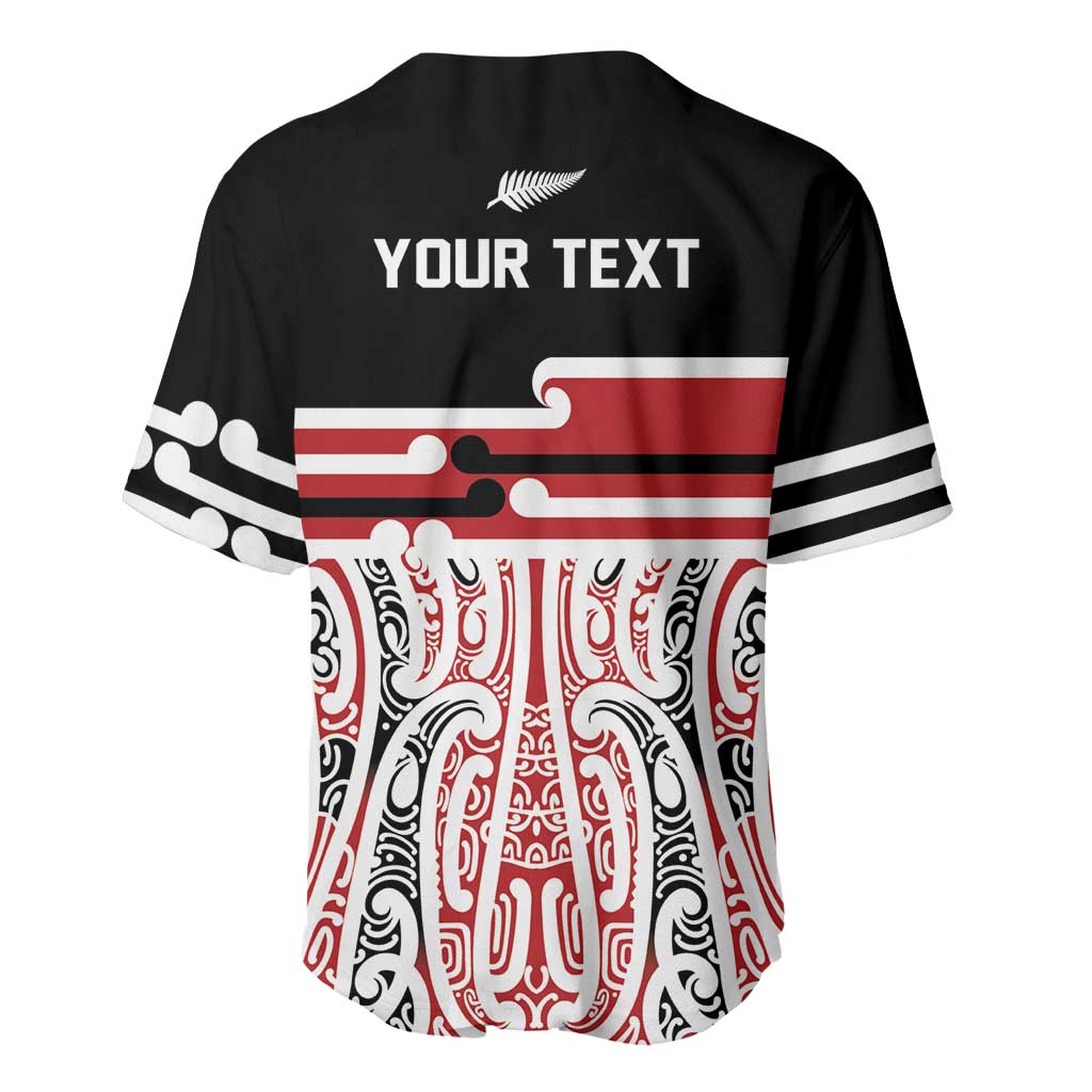 Personalised Toitu Te Tiriti Aotearoa 1840 Baseball Jersey Red Kowhaiwhai Puhoro LT9 - Polynesian Pride