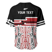 Personalised Toitu Te Tiriti Aotearoa 1840 Baseball Jersey Red Kowhaiwhai Puhoro LT9 - Polynesian Pride