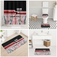 Personalised Toitu Te Tiriti Aotearoa 1840 Bathroom Set Red Kowhaiwhai Puhoro - Polynesian Pride