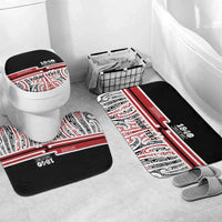 Personalised Toitu Te Tiriti Aotearoa 1840 Bathroom Set Red Kowhaiwhai Puhoro - Polynesian Pride